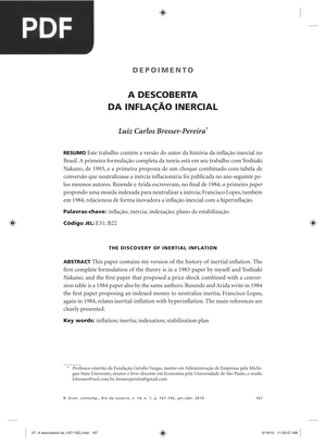 A Descoerta da inflação inercial