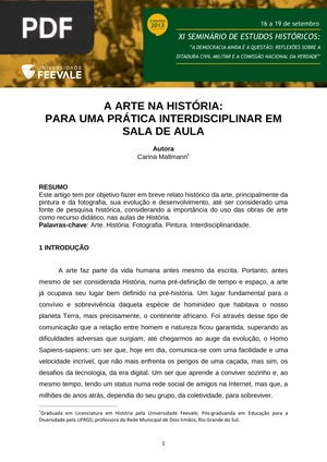 A arte na história: Para uma prática interdisciplinar em sala de aula