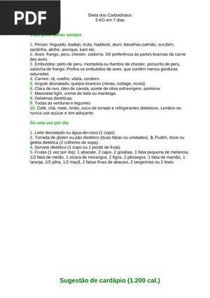 Dieta dos Carboidratos (Artigo)