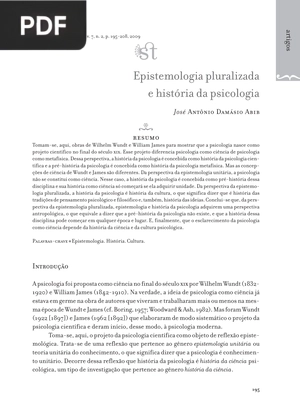 Epistemologia pluralizada e história da psicologia