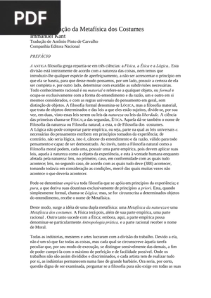 Fundamentação da Metafísica dos Costumes