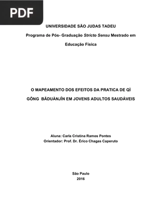 O mapeamento dos efeitos da pratica de qi gong baduànjîn em jovens adultos saudáveis