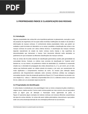 Propiedades índice e classificação das rochas