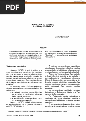 Psicologia do esporte: Intervenção prática (Artigo)