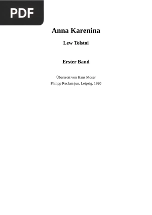 Anna Karenina - Erster Band (Primeira parte)