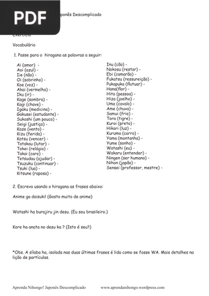 Aprendendo Nihongo! Japonês Descomplicado