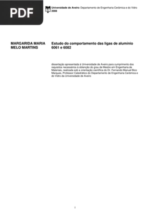 Estudo do comportamento das ligas de alumínio