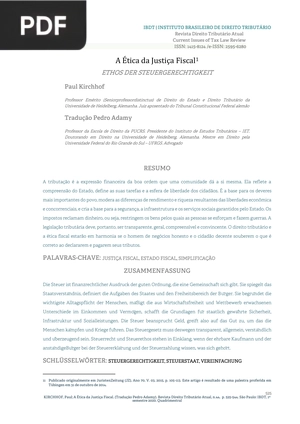 A Ética da Justiça Fiscal