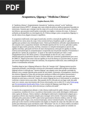 Acupuntura, Qigong e Medicina Chinesa (Artigo)