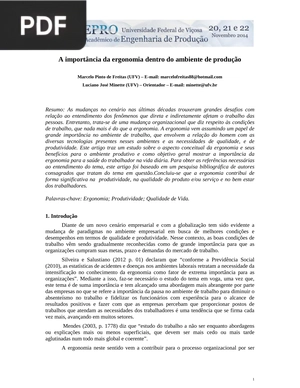 A importância da ergonomia dentro do ambiente de produção