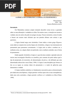 A lógicano cotidiano e a lógica na matemática
