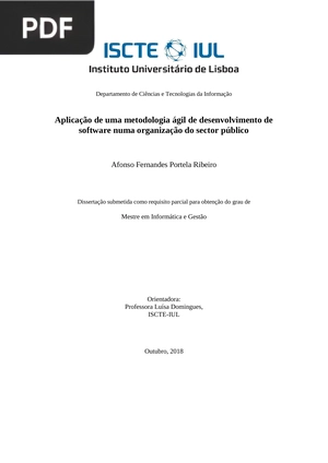 Aplicação de uma metodologia ágil de desenvolvimento de software numa organização do sector público