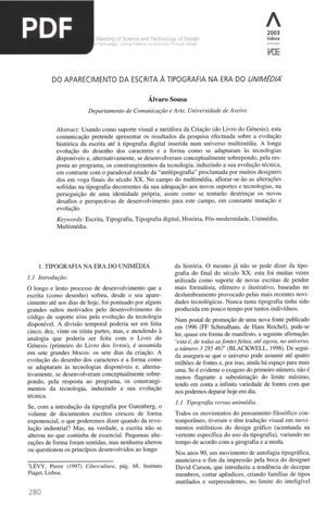 Do aparecimento da escrita á tipografia na era do Unimédia (Artigo)