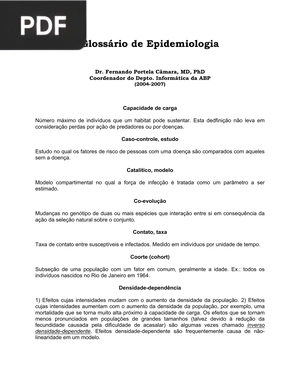 Glossário de Epidemiologia