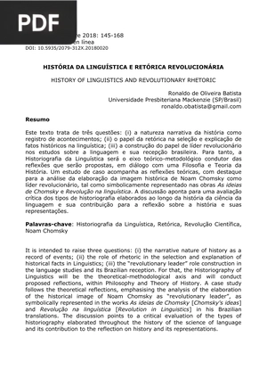 História da linguística e retórica evolucionária