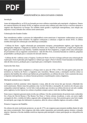 Independência dos Estados Unidos da América (Artigo)