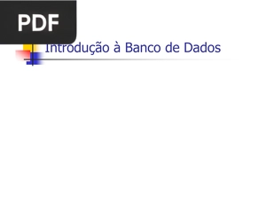 Introdução à Banco de Dados (Apresentação)