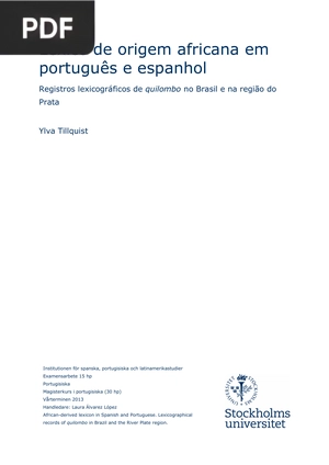 Léxico de origem africana em português e espanhol