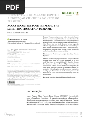 O positivismo de Auguste Comte e a educação científica no cenário brasileiro