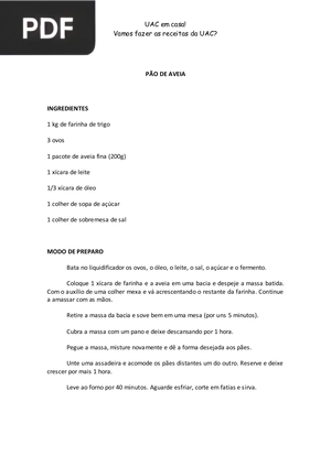 Pão de Aveia