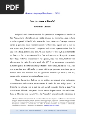 Para que serve a filosofia?