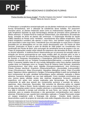 Plantas medicinais e essências florais (Artigo)