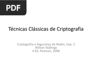 Técnicas Clássicas de Criptografia (Apresentação)