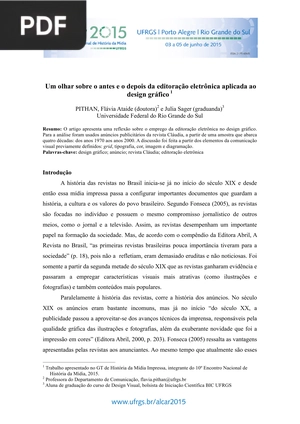 Um olhar sobre o antes e o depois da editoração eletrônica aplicada ao design gráfico