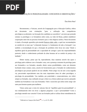 Formação e personalidade