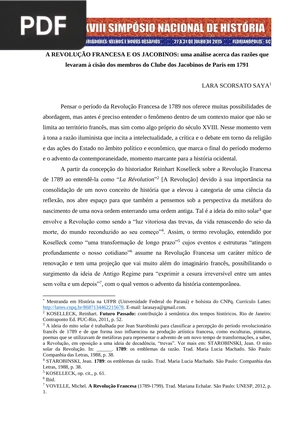 A Revolução Francesa e os jacobinos: uma análise acerca das razões que levaram à cisão dos membros do Clube dos Jacobinos de Paris em 1791