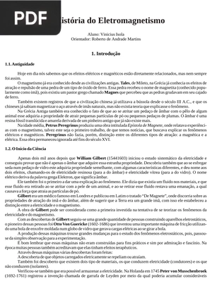 A história do eletromagnetismo (Artigo)
