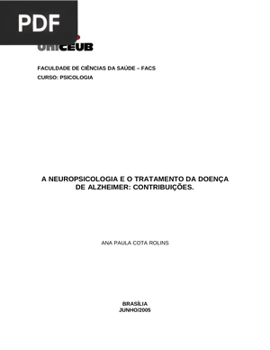 A neuropsicologia e o tratamento da doençã de alzheimer: Contribuições