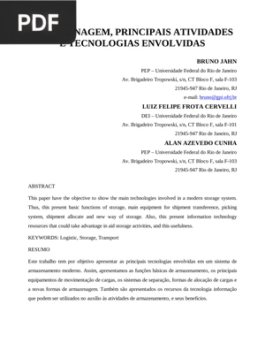 Armazenagem, principais atividades e tecnologias envolvidas