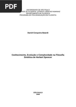 Conhecimento, evolução e complexidade na filosofia sintética de Herbert Spencer