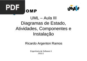 Diagramas de Estado, Atividades, Componentes e Instalação (Apresentação)