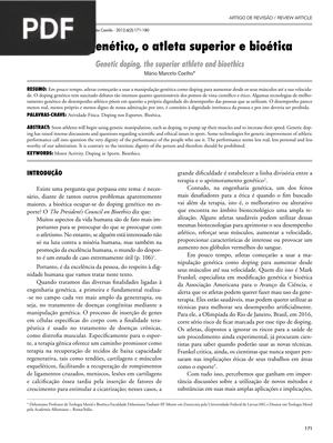 Doping genético, o atleta superior e bioética (Aritgo)