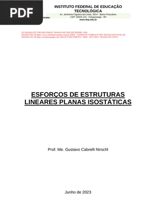 Esforços de estruturas lineares planas isostáticas