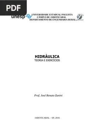 Hidráulica. Teoria e exercícios