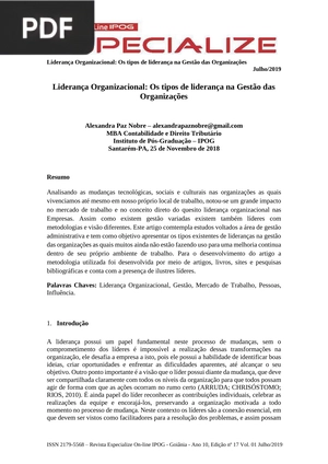 Liderança Organizacional: Os tipos de liderança na Gestão das Organizações
