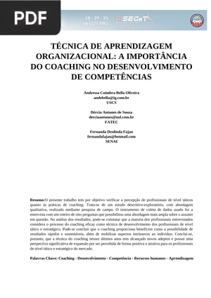Técnica de Aprendizagem Organizacional: A importância do coaching no desenvolvimento de competências