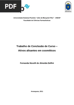 Trabalho de Conclusão de Curso – Ativos alisantes em cosméticos