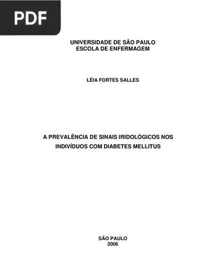 A prevalência de sinais iridológicos nos indivíduos com diabetes mellitus