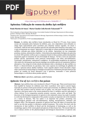 Apitoxina: Utilização do veneno da abelha Apis mellifera (Artigo)