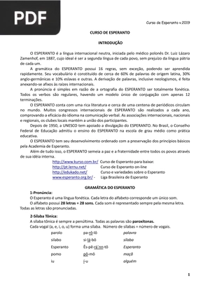 Curso de esperanto