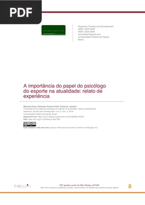 A importância do papel do psicólogo do esporte na atualidade: relato de experiência
