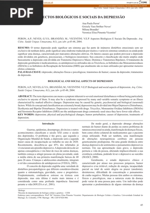 Aspectos biológicos e sociais da depressão (Artigo)