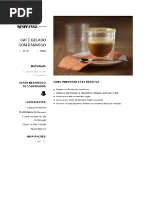 Café Gelado com Damasco (Artigo)