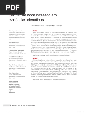 Câncer de boca baseado em evidências científicas (Artigo)