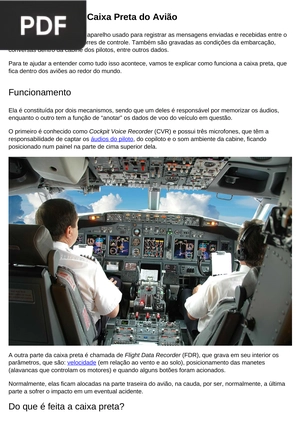 Como Funciona a Caixa Preta do Avião (Artigo)