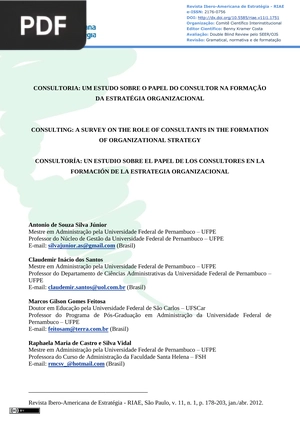 Consultoria: um estudo sobre o papel do consultor na formação da estratégia organizaciones